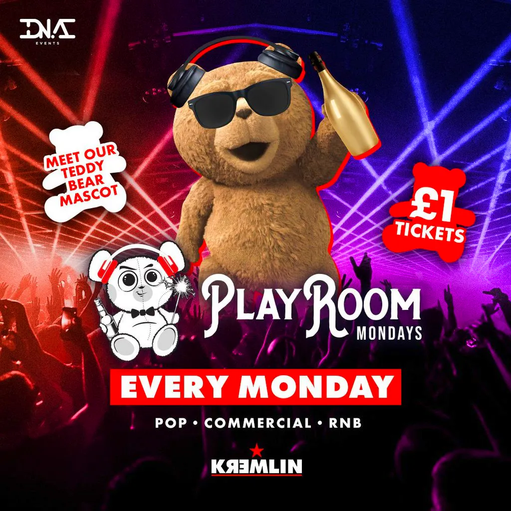 Playroom Mondays at Kremlin - £1 Entry & £3.50 Drinks at Kremlin