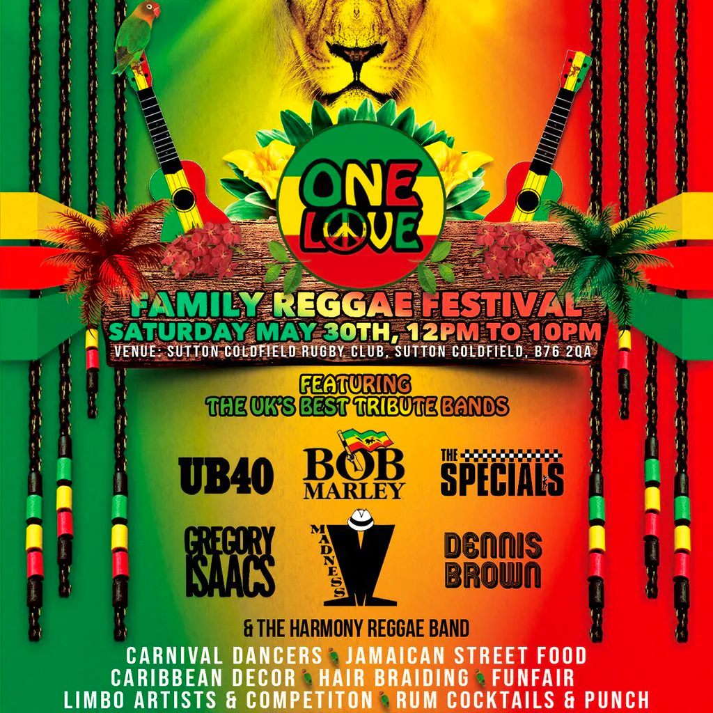 Sutton Coldfield One Love Family Reggae Music Festival at Sutton Coldfield Rugby Club