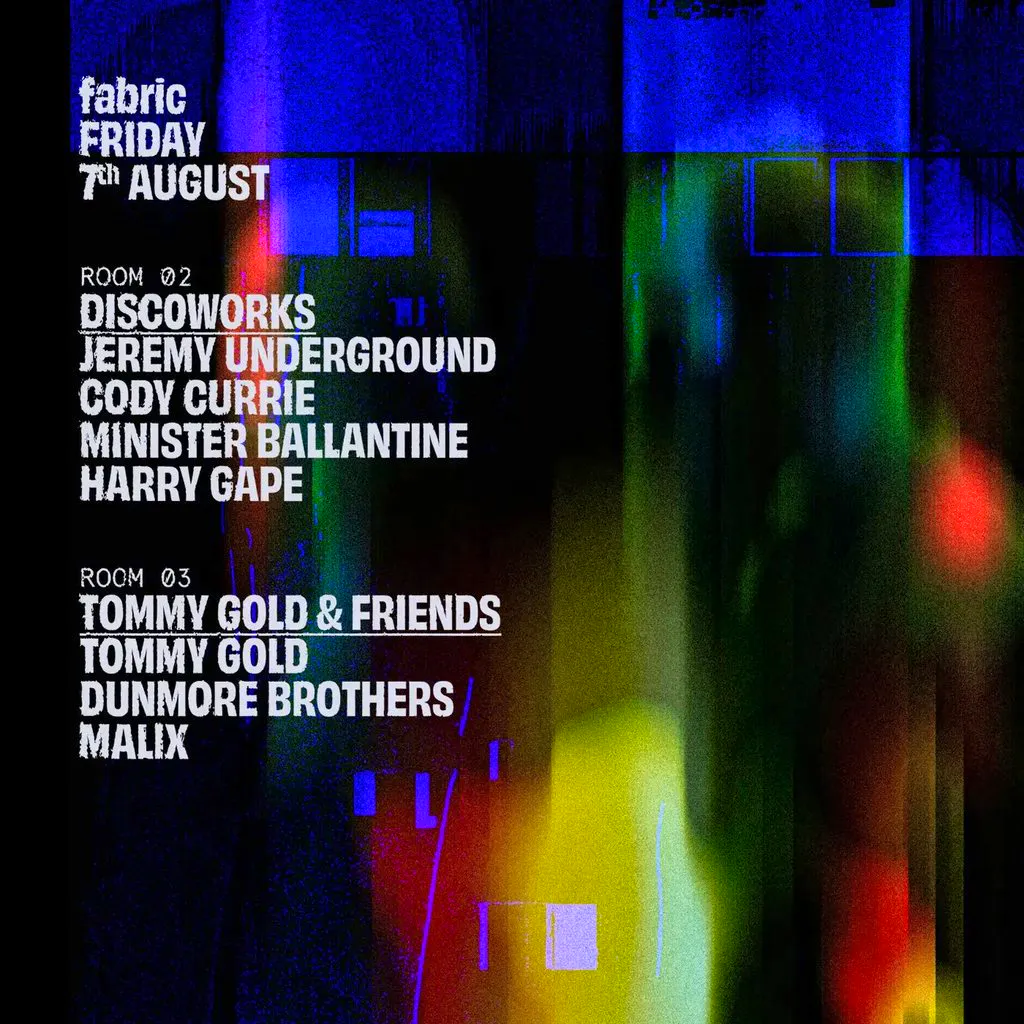 DISCOWORKS: Jeremy Underground, Cody Currie, Tommy Gold + more at Fabric London