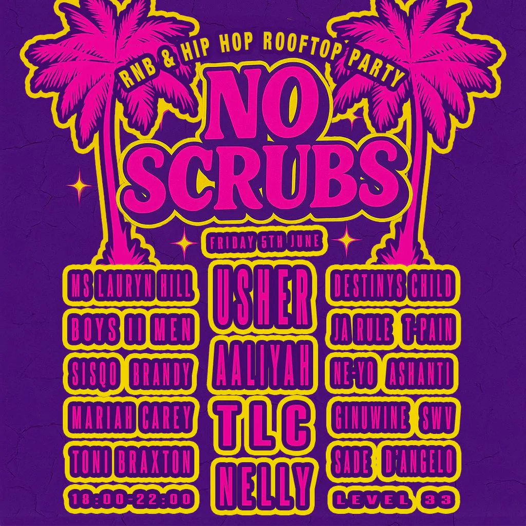 No Scrubs: 90s & 00s R&B Day Party (Plymouth) at Level 33   Open Air Rooftop Venue And Club