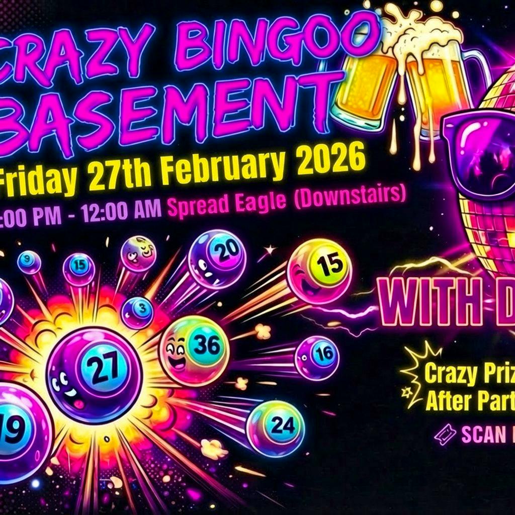 Bingo Basement: The Underground Chaos at The Spread Eagle Pub Chorlton Manchester M21 9LD