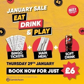 Eat, Drink & Play - Buzz Bingo Dover (29/01/26)
