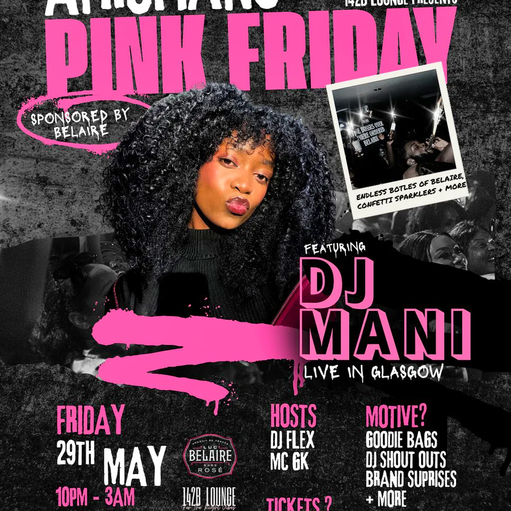 AFROPIANO PINK FRIDAY ~ The Belaire Affair Returns at 142B Lounge Glasgow