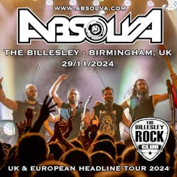 Absolva at The Billesley Rock Club, Birmingham, UK Tickets | Billesley Rock Club Birmingham  | Fri 29th November 2024 Lineup