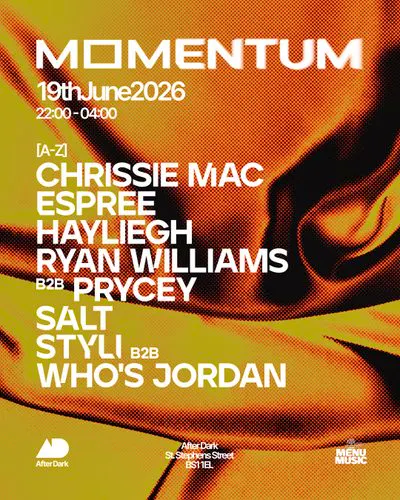 Tickets: Momentum X Menu Music | After Dark Bristol Bristol Fri 19