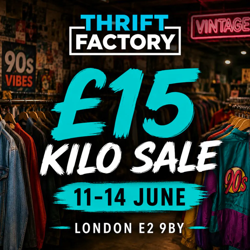 Thrift Factory Festival | Vintage Kilo Sale £15/KG | 11TO14 Jun at Thrift Factory
