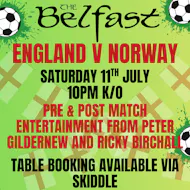 England vs Norway @ The Belfast Wigan at The Belfast Wigan