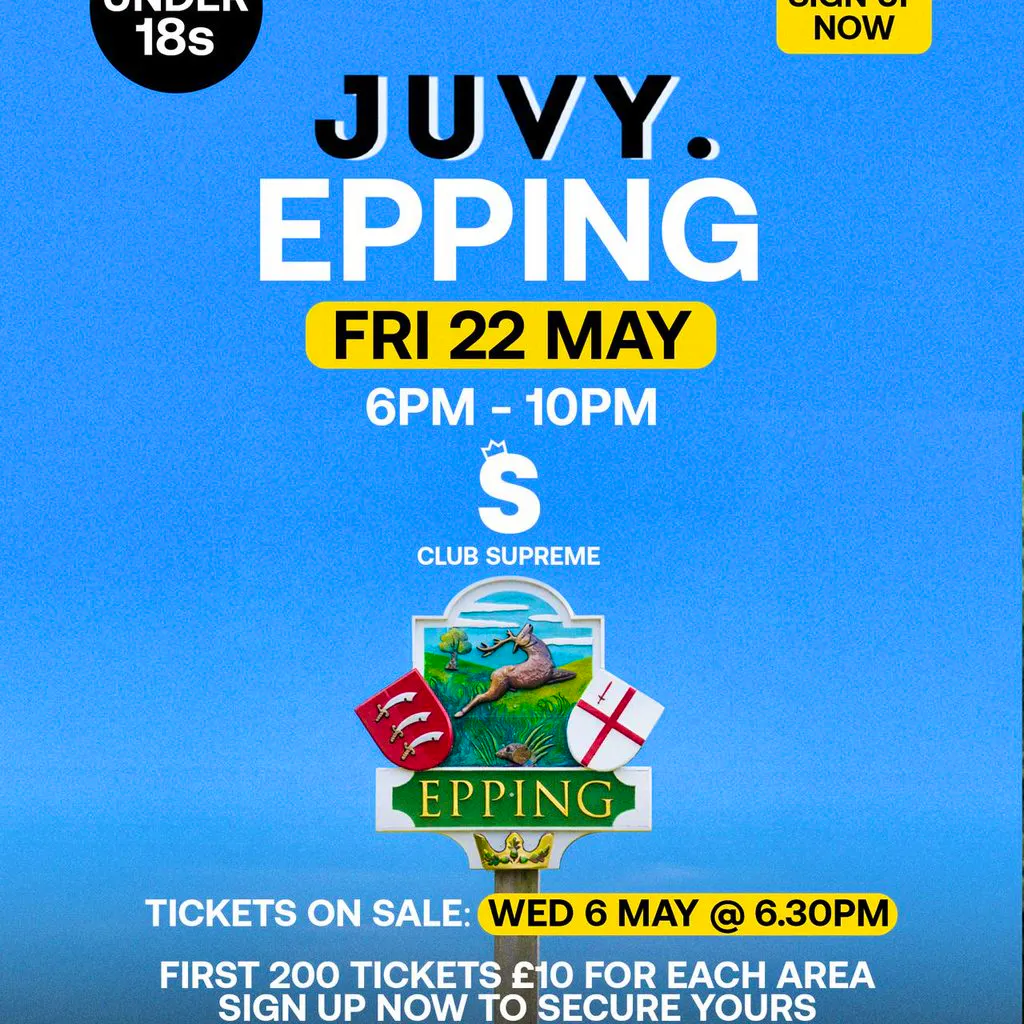 JUVY Under 18s  May Tour - Friday 22nd May - EPPING at Club Novo