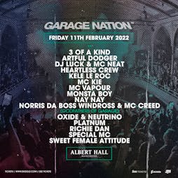 Garage Nation Tickets | Albert Hall Manchester  | Fri 11th February 2022 Lineup
