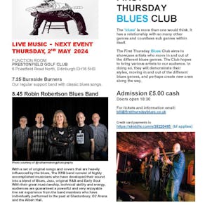 First Thursday Blues Club- 2nd May 2024