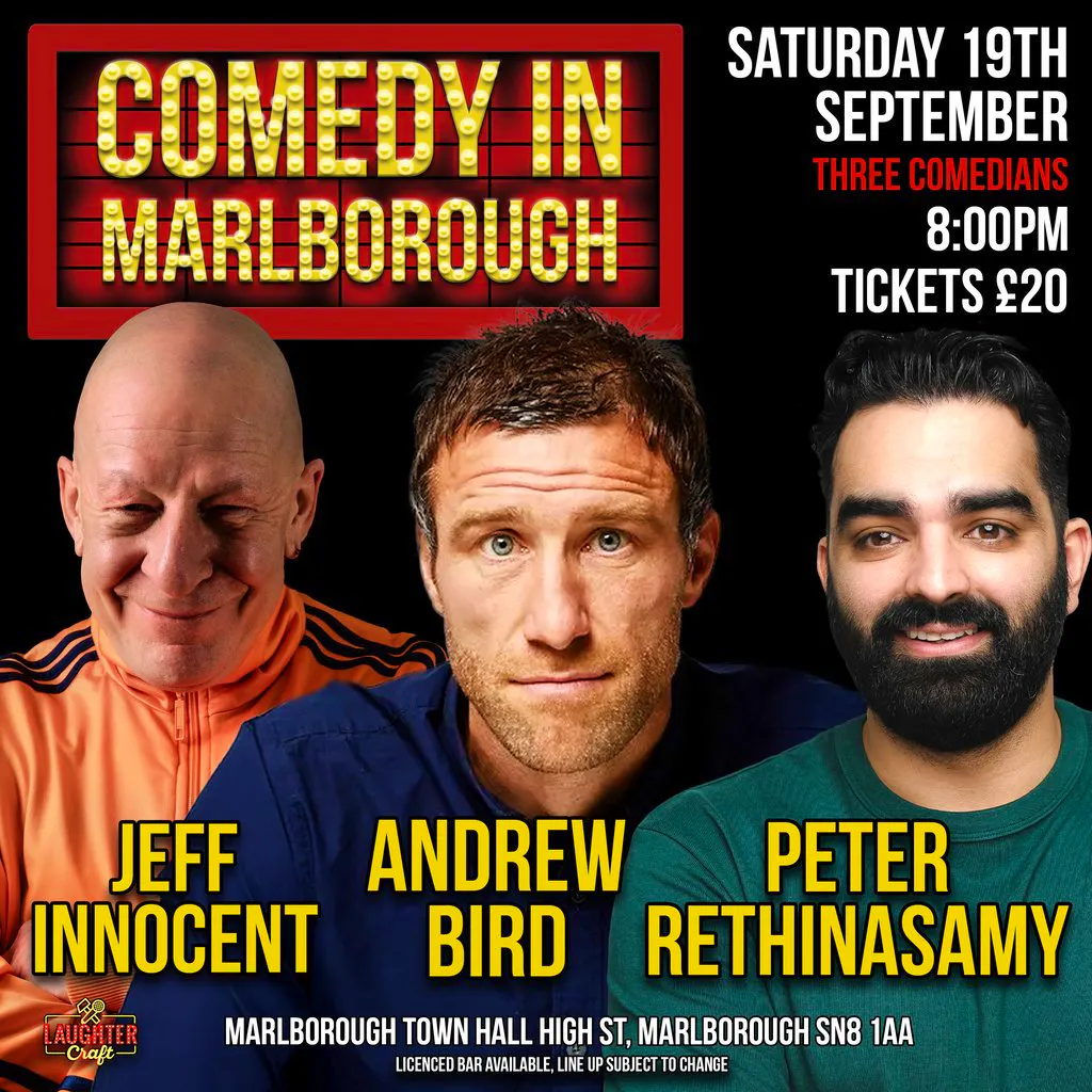 September's Comedy in Marlborough at Marlborough Town Hall