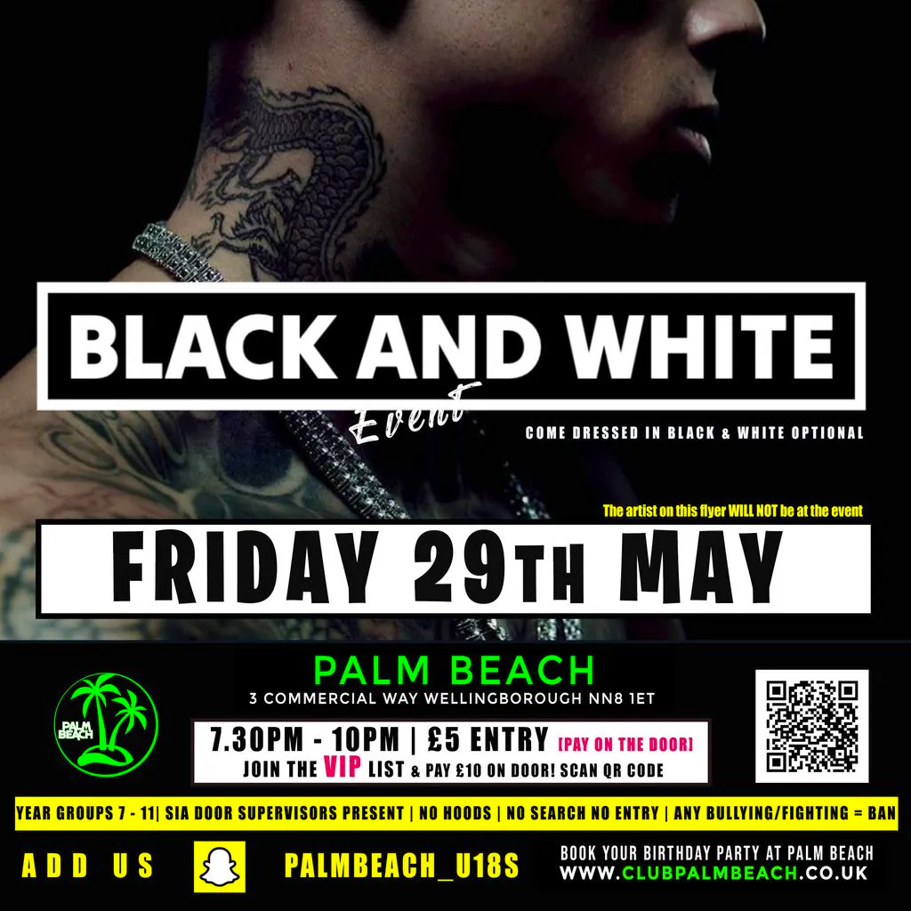 Palm Beach U18s Black & White Party | Wellingborough at Palm Beach