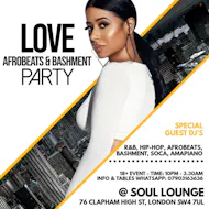 Love Afrobeats & Bashment Party at Soul Lounge Clapham