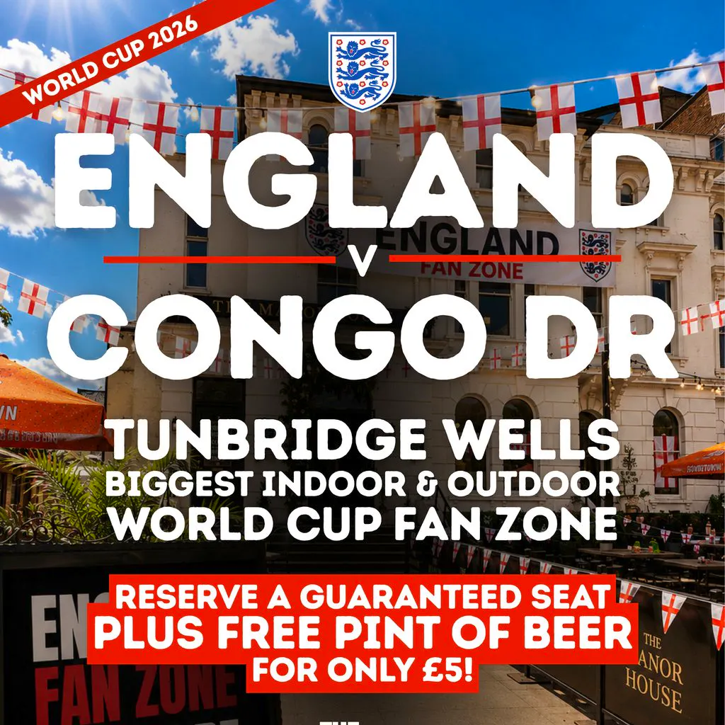 England v Congo DR: World Cup Fan Zone | Tunbridge Wells at The Manor House Tunbridge Wells