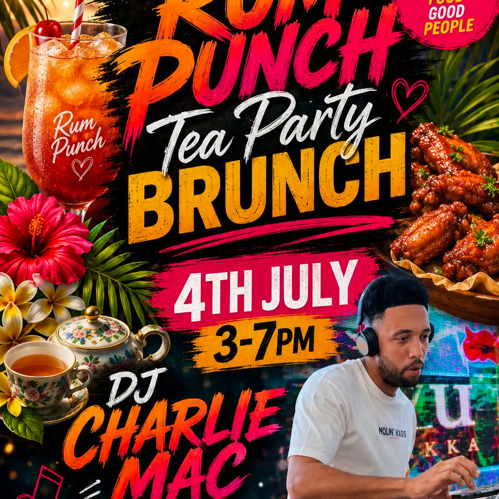 Wingz & tingz rum punch tea party brunch at The Mulberry Bush Pub