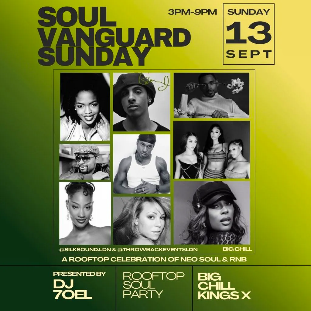 SOUL VANGUARD SUNDAY Rooftop Party at Big Chill Kings Cross at Big Chill House