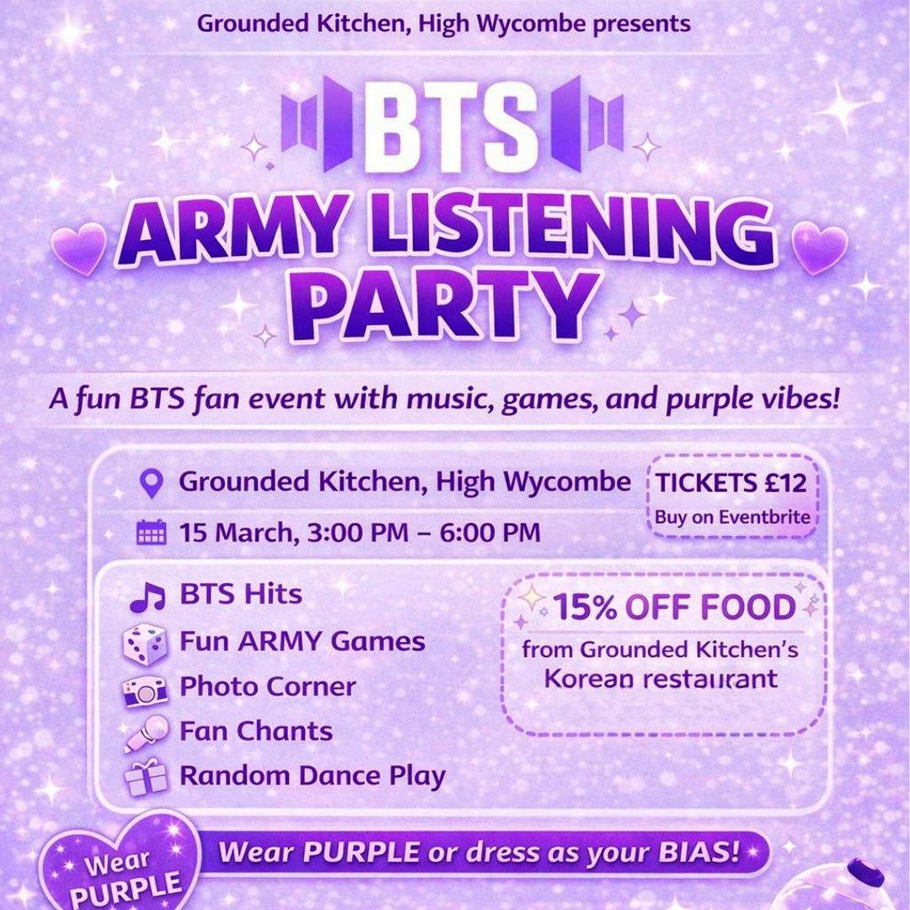 BTS Army Listening Party at Grounded Kitchen
