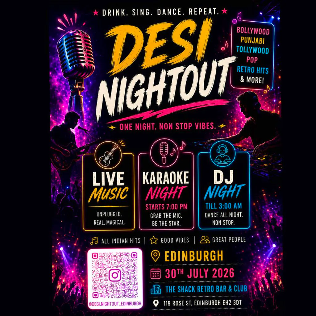 Desi Nightout Edinburgh at The Shack Retro Bar And Club