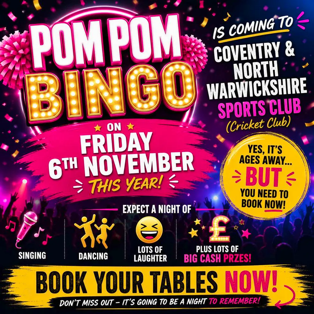 Pom Pom Bingo at Coventry And North Warwickshire Cricket Club