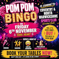 Pom Pom Bingo at Coventry And North Warwickshire Cricket Club