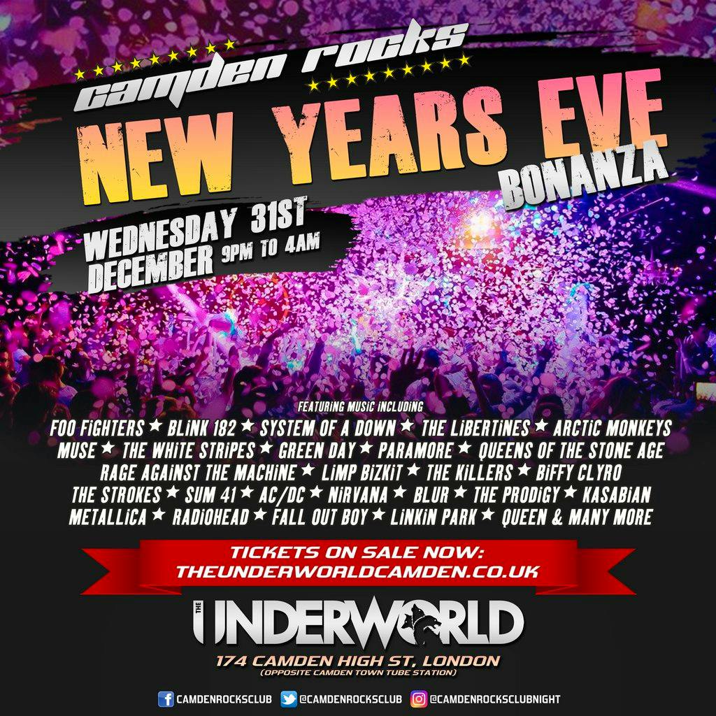 Camden Rocks New Year's Eve Bonanza at The Underworld Camden
