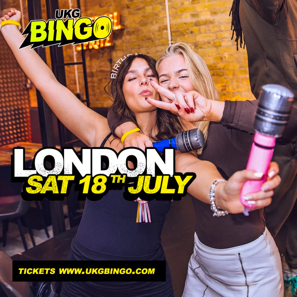 UKG BINGO Sat 18th July London at Duo Clapham