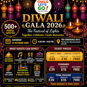 Diwali Gala 2026 | Birmingham Dinner, DJ & Family Celebration