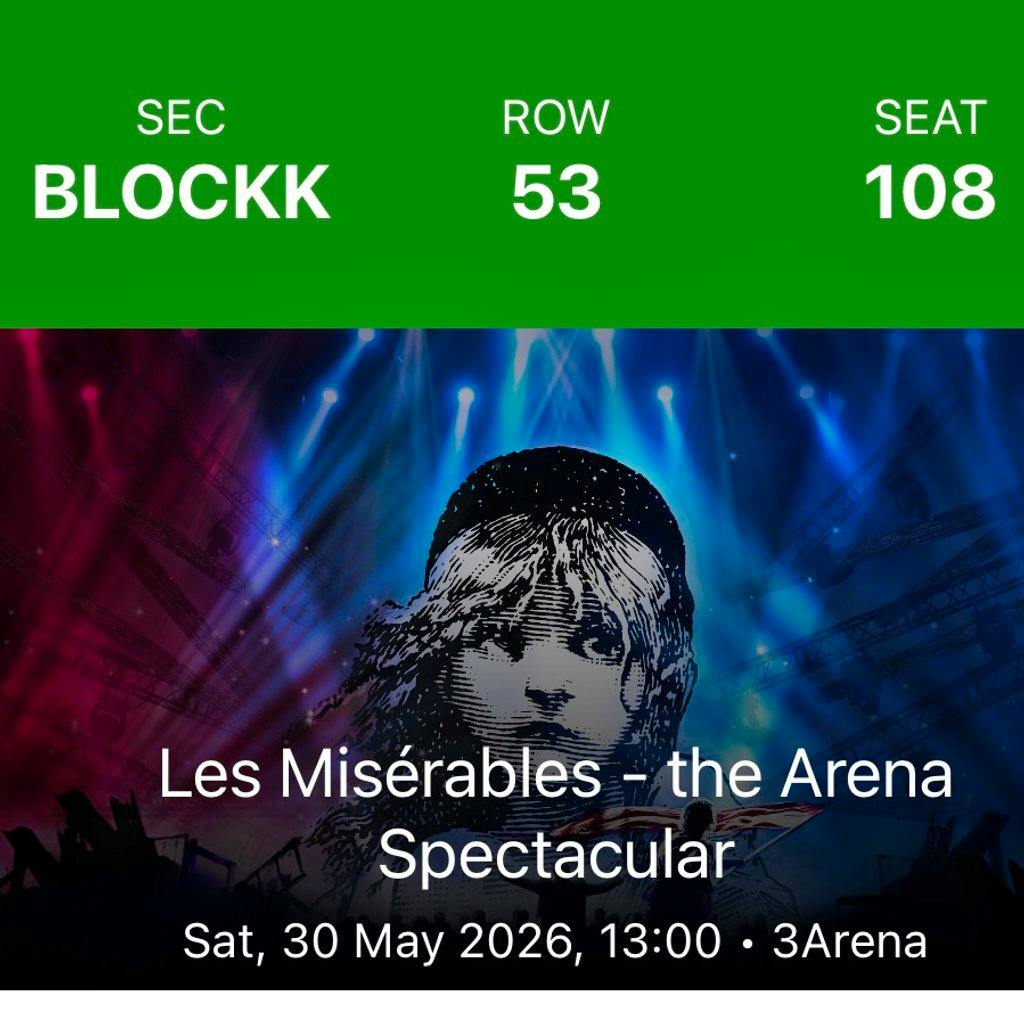 Les Miserables at 3 Arena Dublin