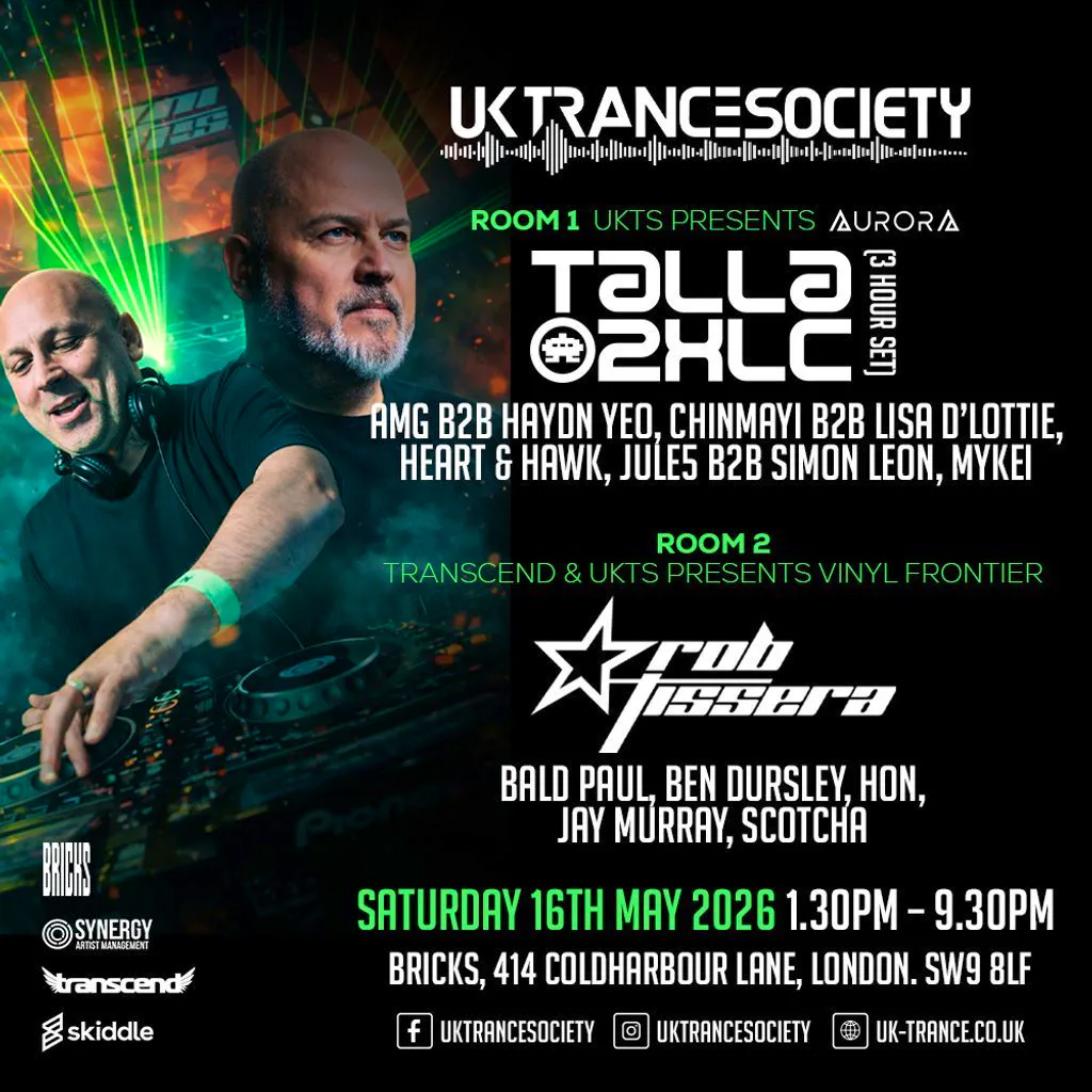 UK Trance Society presents Aurora w/ Talla 2XLC & Rob Tissera at Bricks