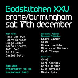Venue: Godskitchen XXV | Crane Birmingham  | Sat 17th December 2022