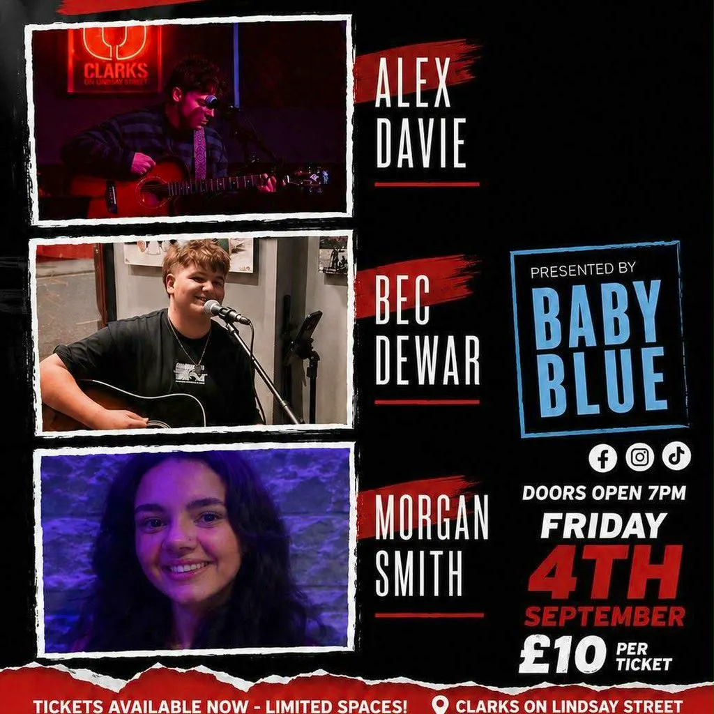 Baby Blue Presents at Clarks