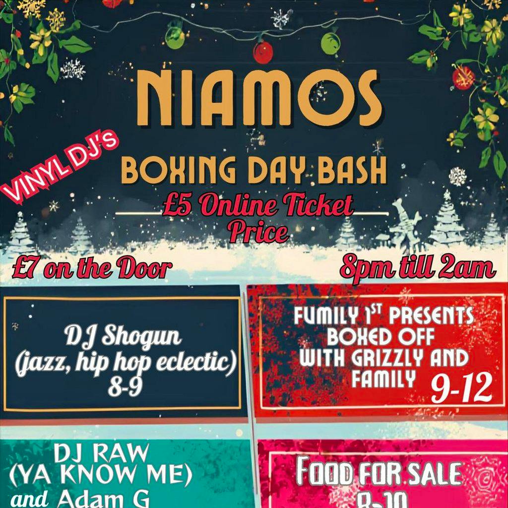 NIAMOS Boxing Day Bash at Niamos