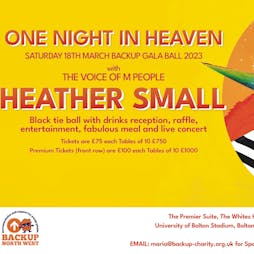 Backup Gala Ball One Night in Heaven with Heather Small Tickets | Bolton Reebok Stadium Bolton  | Sat 18th March 2023 Lineup