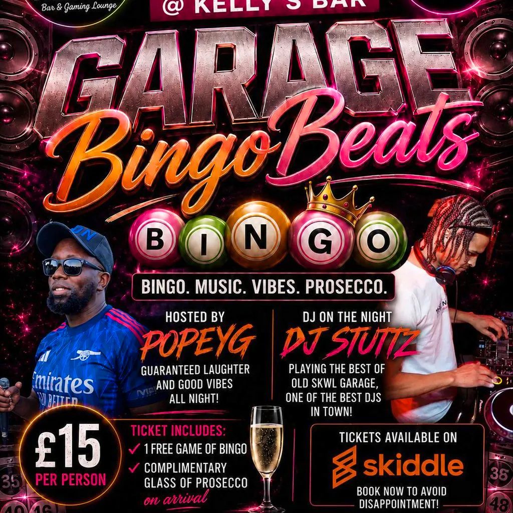 Garage Bingo Beats @ Kelly's Bar at Kellys BarandGaming Lounge