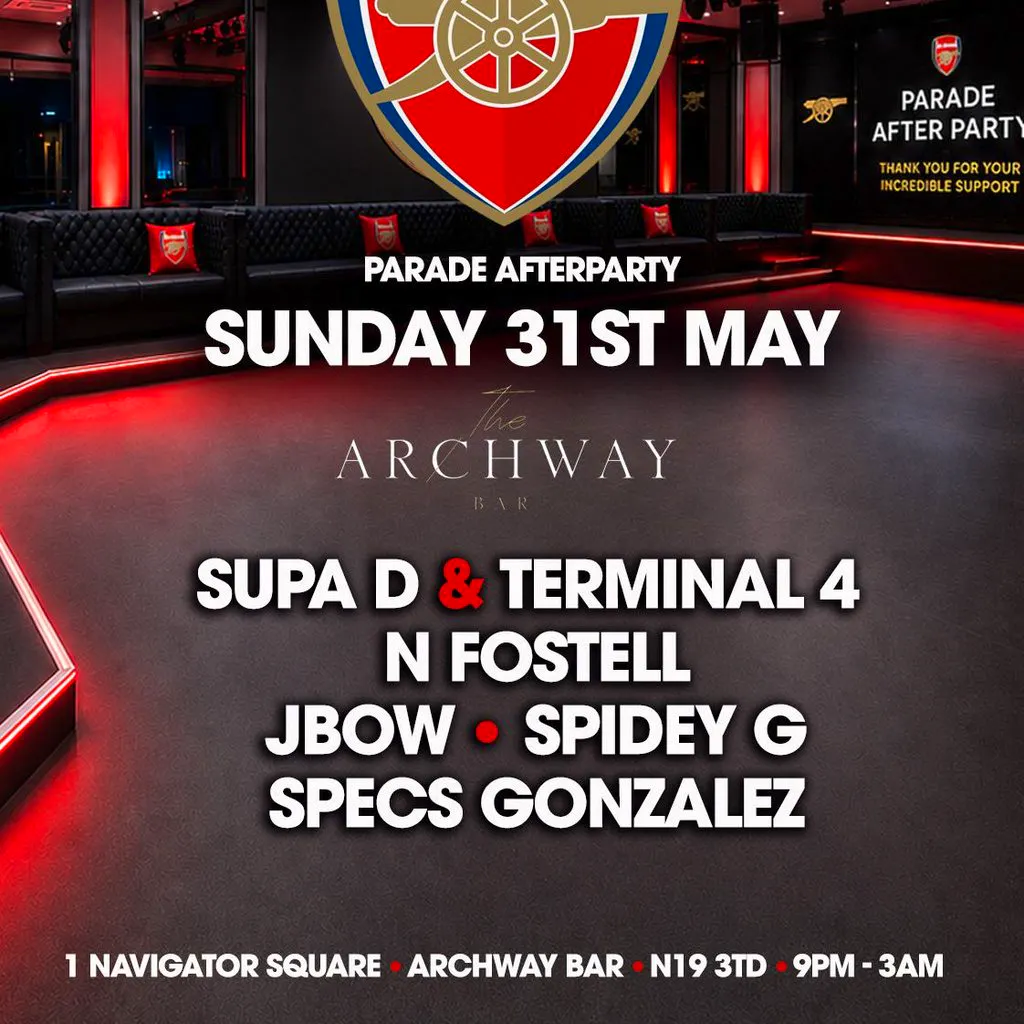 The Arsenal Parade After Party at Archway Bar