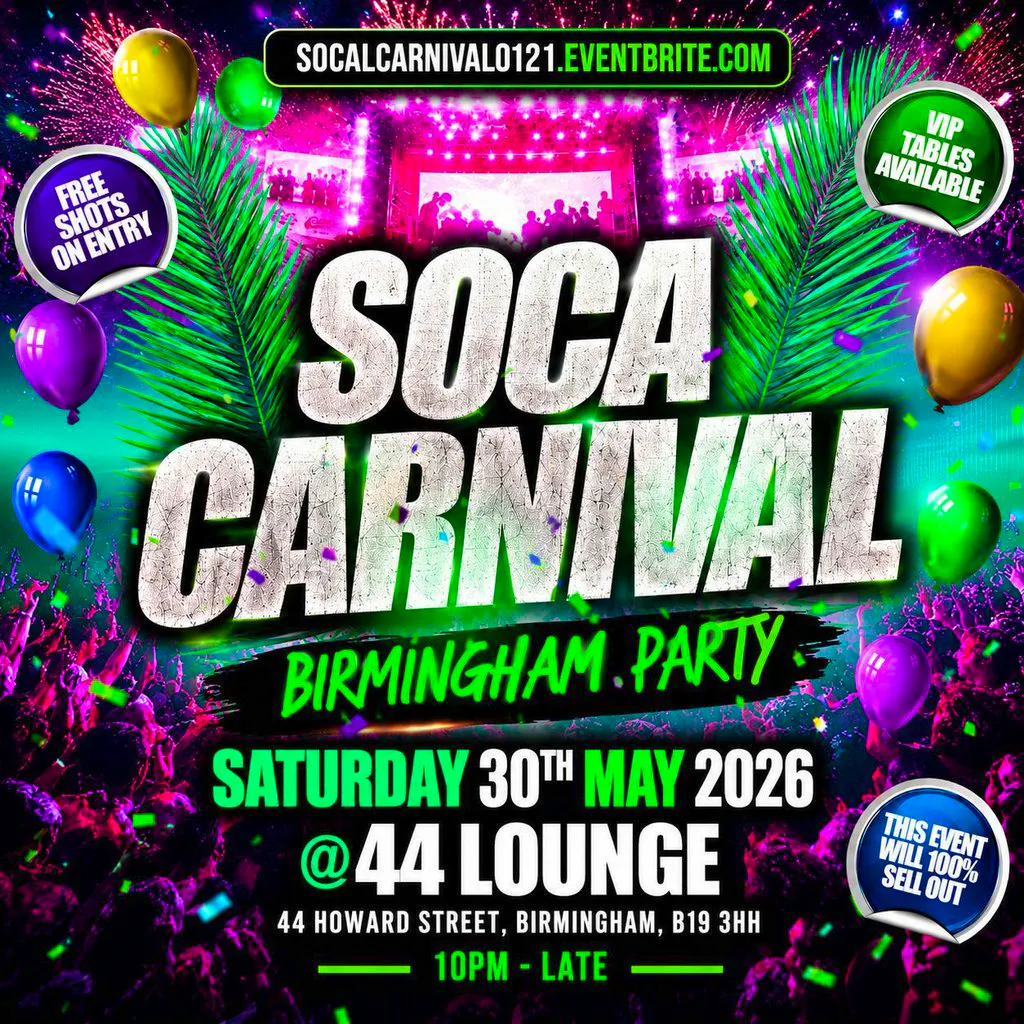 Soca Carnival - Birmingham Party at 44 LOUNGE