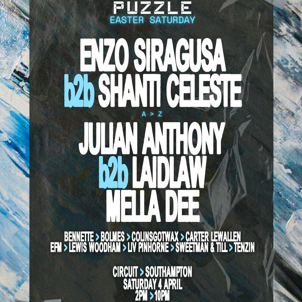 Puzzle Easter: Enzo Siragusa, Shanti Celeste, Laidlaw + more at Circuit