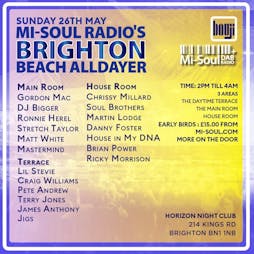 Mi-Soul Brighton Beach All-Dayer | Horizon Tickets | Horizon Club Brighton  | Sun 26th May 2024 Lineup