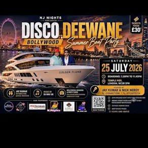 Disco Deewane Summer Bollywood Boat Party -Saturday 25thJuly2026