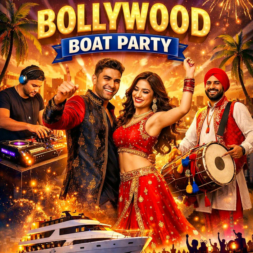 Bollywood boat event on the Thames at Crown Pier
