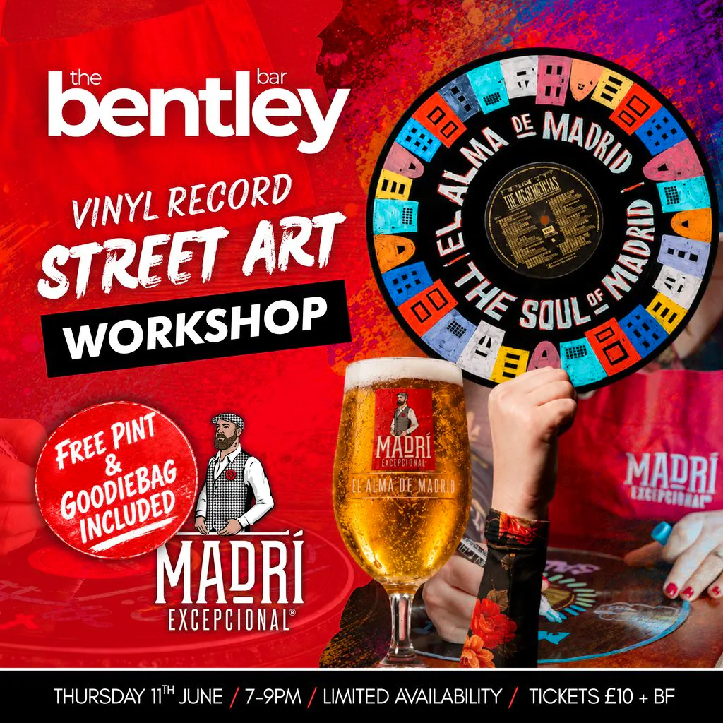 Vinyl Record Street Art Workshop at The Bentley Bar