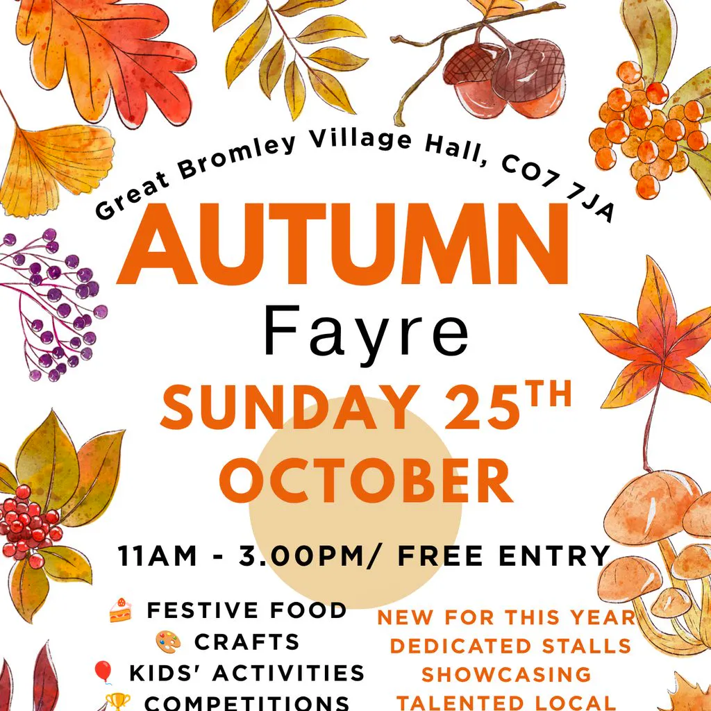 Autumn Family FUNDAY Fayre at Great Bromley Village Hall