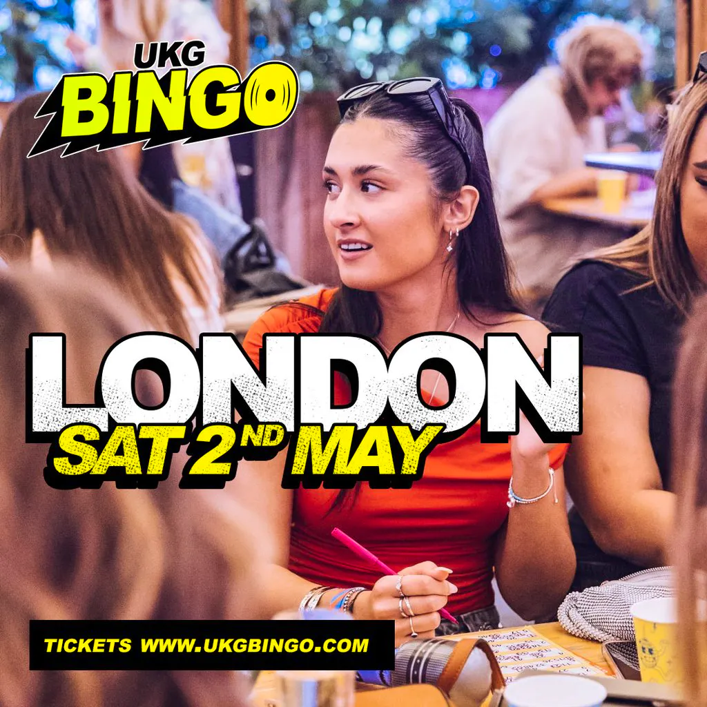 UKG BINGO Sat 2nd May London at Duo Clapham