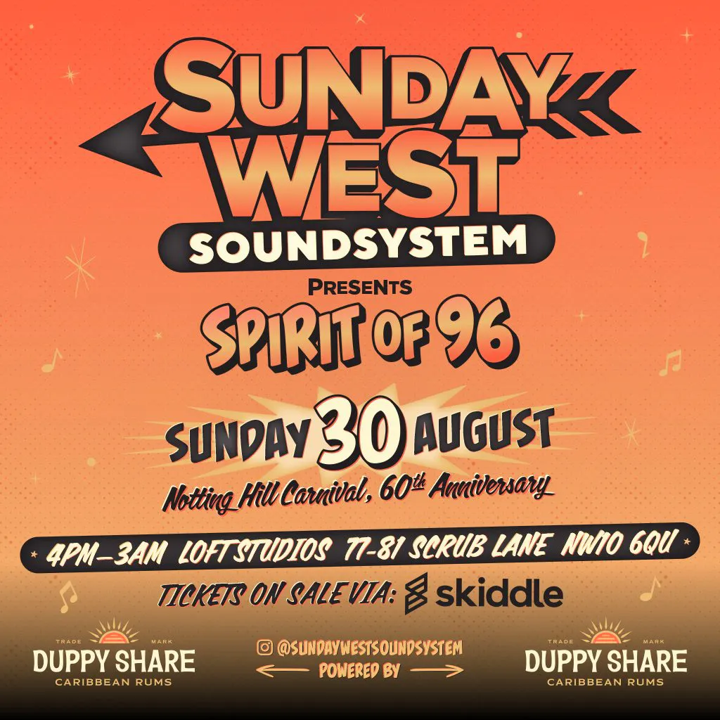 Sunday West Soundsystem at Notting Hill Carnival 2026 at Loft Studios