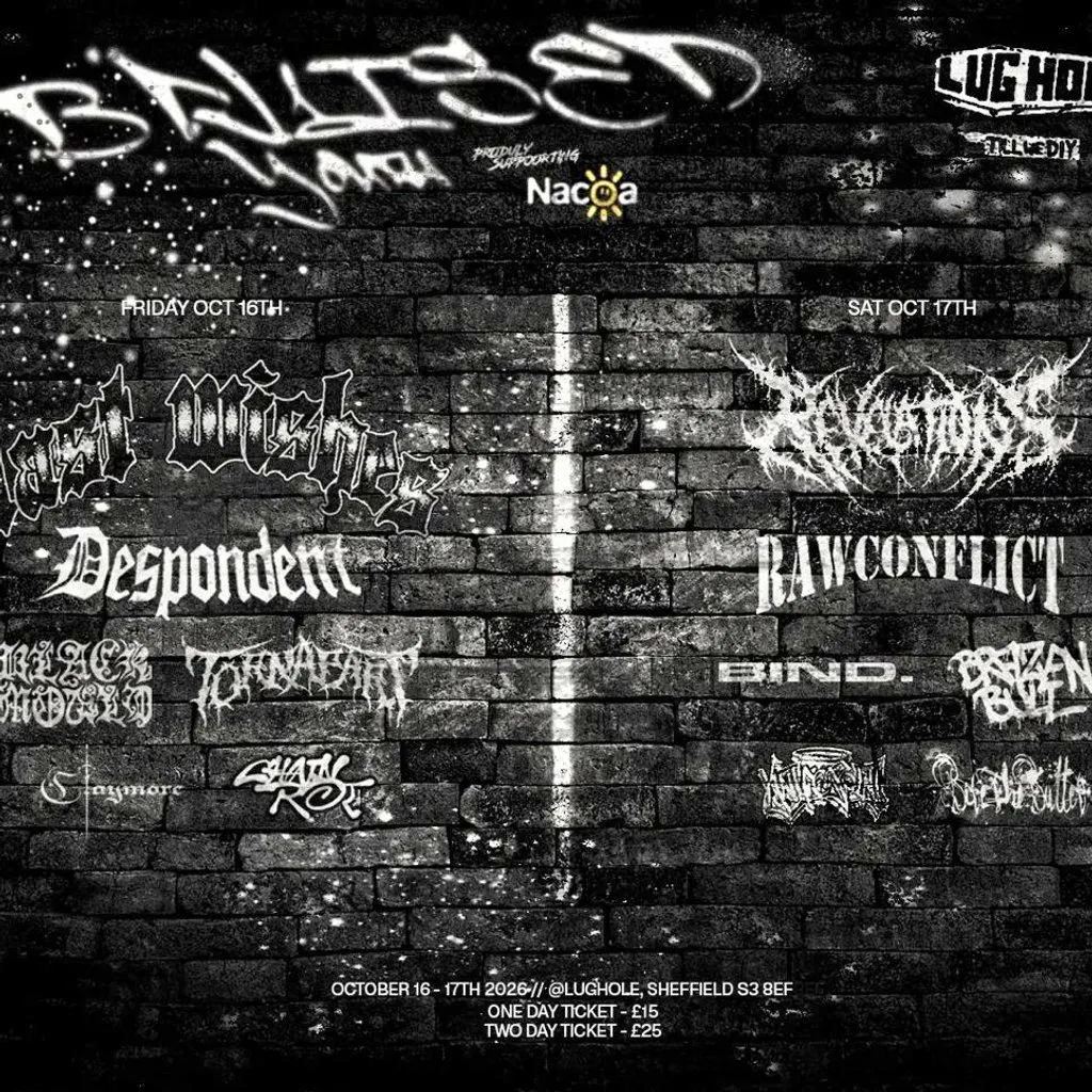Bruised youth fest 2 day ticket at The Lughole, Sheffield