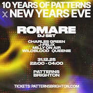 NYE x 10 Years of Patterns with Romare (DJ) at Patterns Brighton