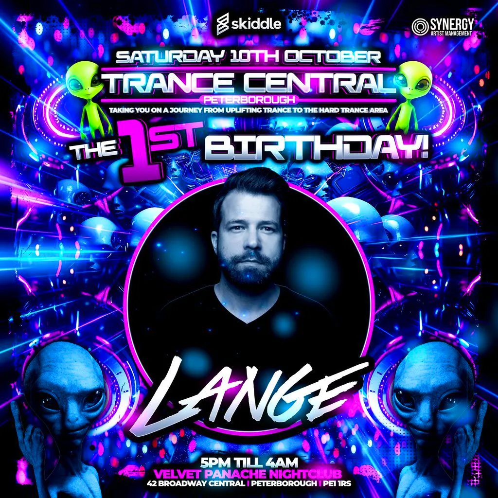 Trance Central Peterborough The 1st Birthday with Lange! at Velvet Panache