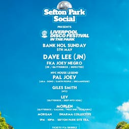 Sefton Park Social pres. Liverpool Disco Festival In The Park Tickets | Sefton Park Liverpool  | Sun 5th May 2024 Lineup
