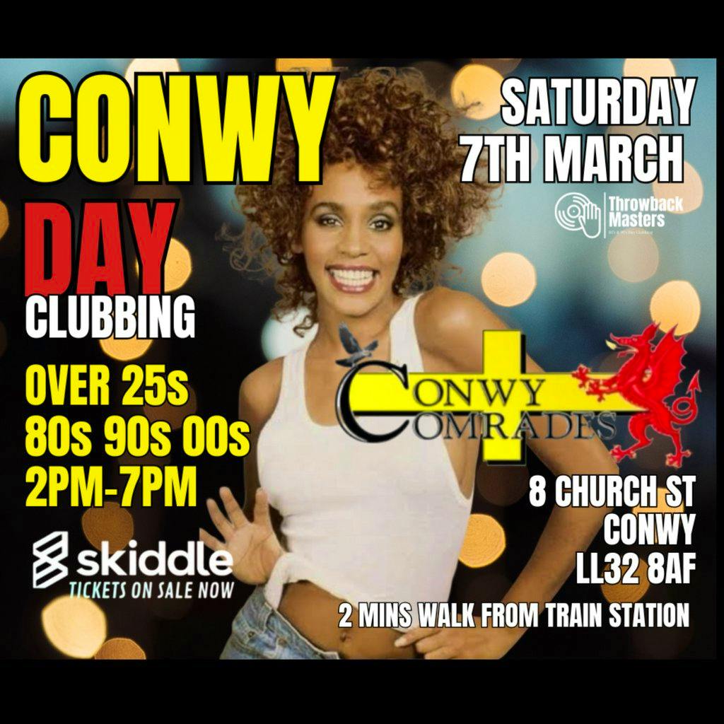 Throwback Masters Conwy Over 25s Day Clubbing Event at Conwy Comrades Sport And Social Club
