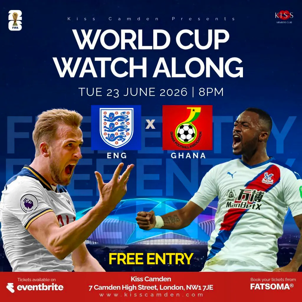 England vs Ghana | FIFA World Cup Watch Along at Kiss Camden at Kiss Camden,